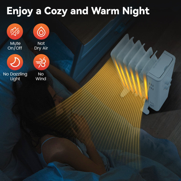 Oil filled indoor space heater with three heat levels