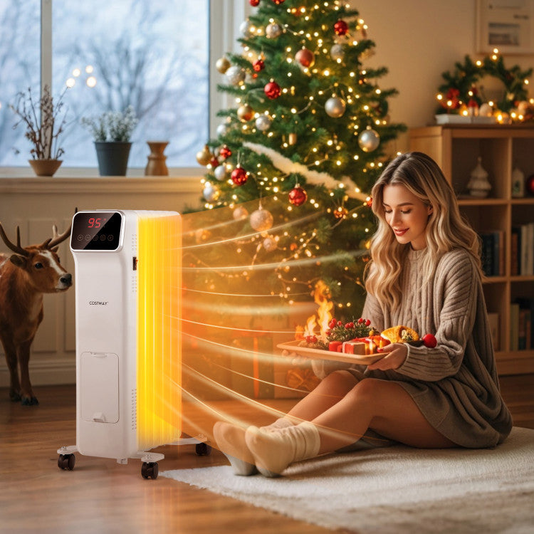 Oil Filled Radiator Heater with Digital Display Front View
