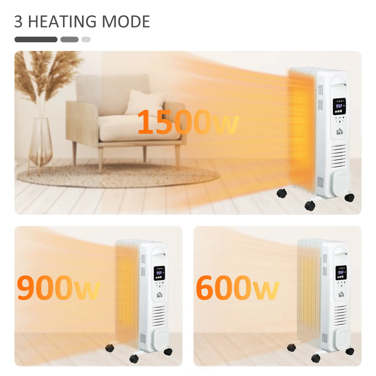 Oscillating Electric Heater for Even Warmth