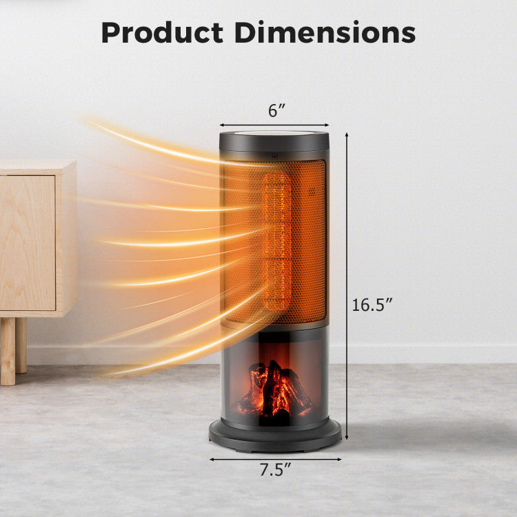 Oscillating space heater with quiet operation under 50dB