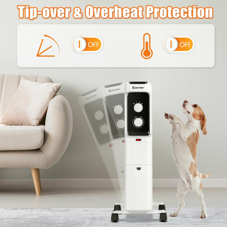 Portable space heater with built-in overheat protection
