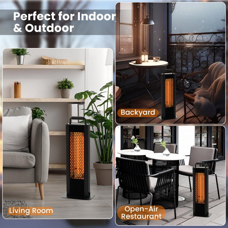 Safety-focused patio heater with tip-over shutoff