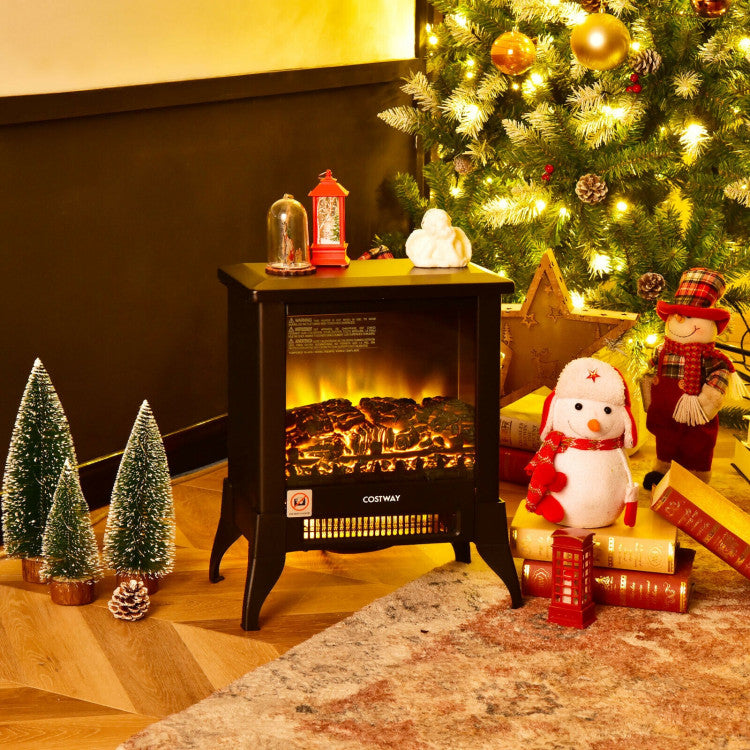 Portable electric fireplace heater ideal for living rooms and offices