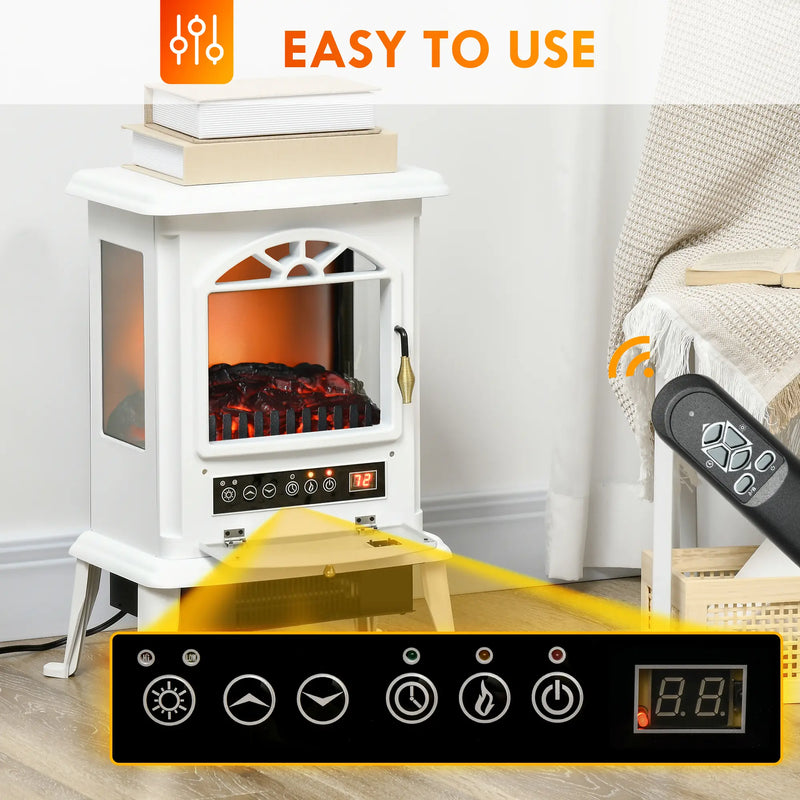 Portable Space Heater Fireplace with Tip-Over Protection