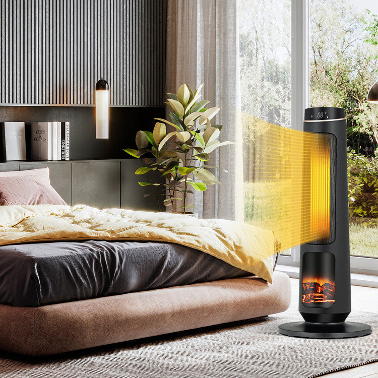 Portable electric heater with full-function remote control
