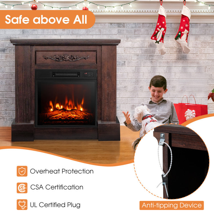 Quiet operation of electric fireplace under 55 dB