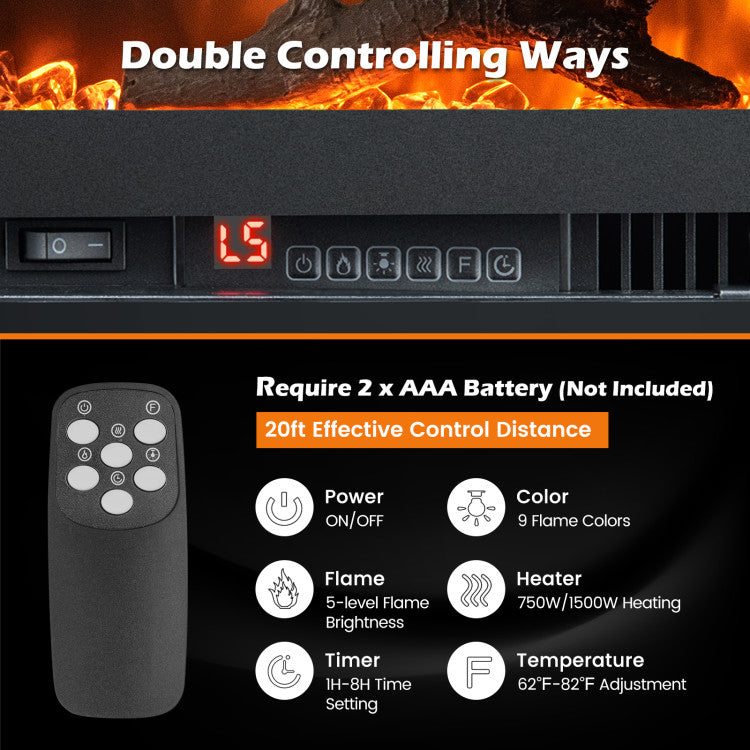 Silent Operation ≤35dB Fireplace