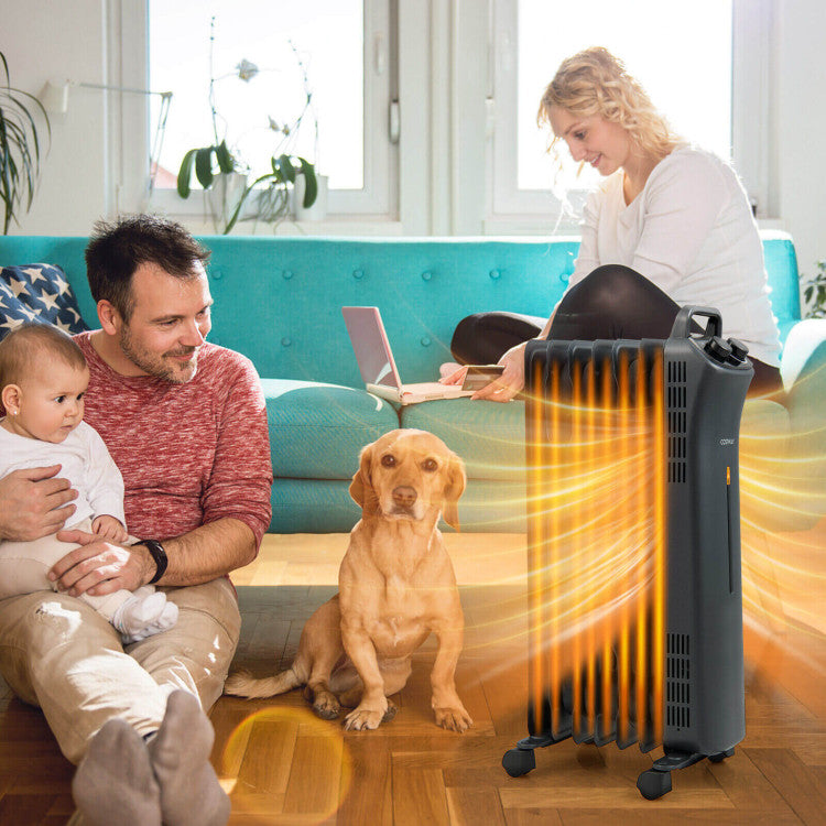 Quiet energy efficient space heater for bedroom and office