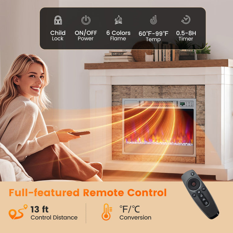 Low noise fireplace insert ideal for bedrooms and living rooms