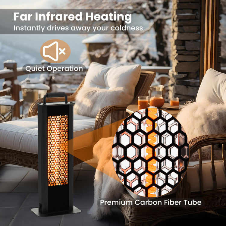 Quiet operation heater for indoor and outdoor use
