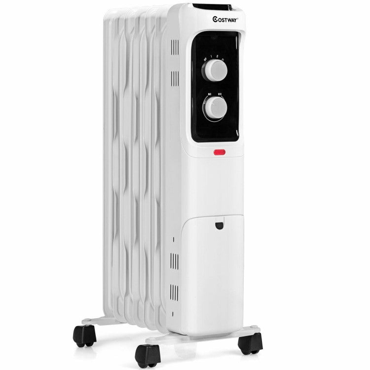 Radiator heater with adjustable thermostat and three heat settings