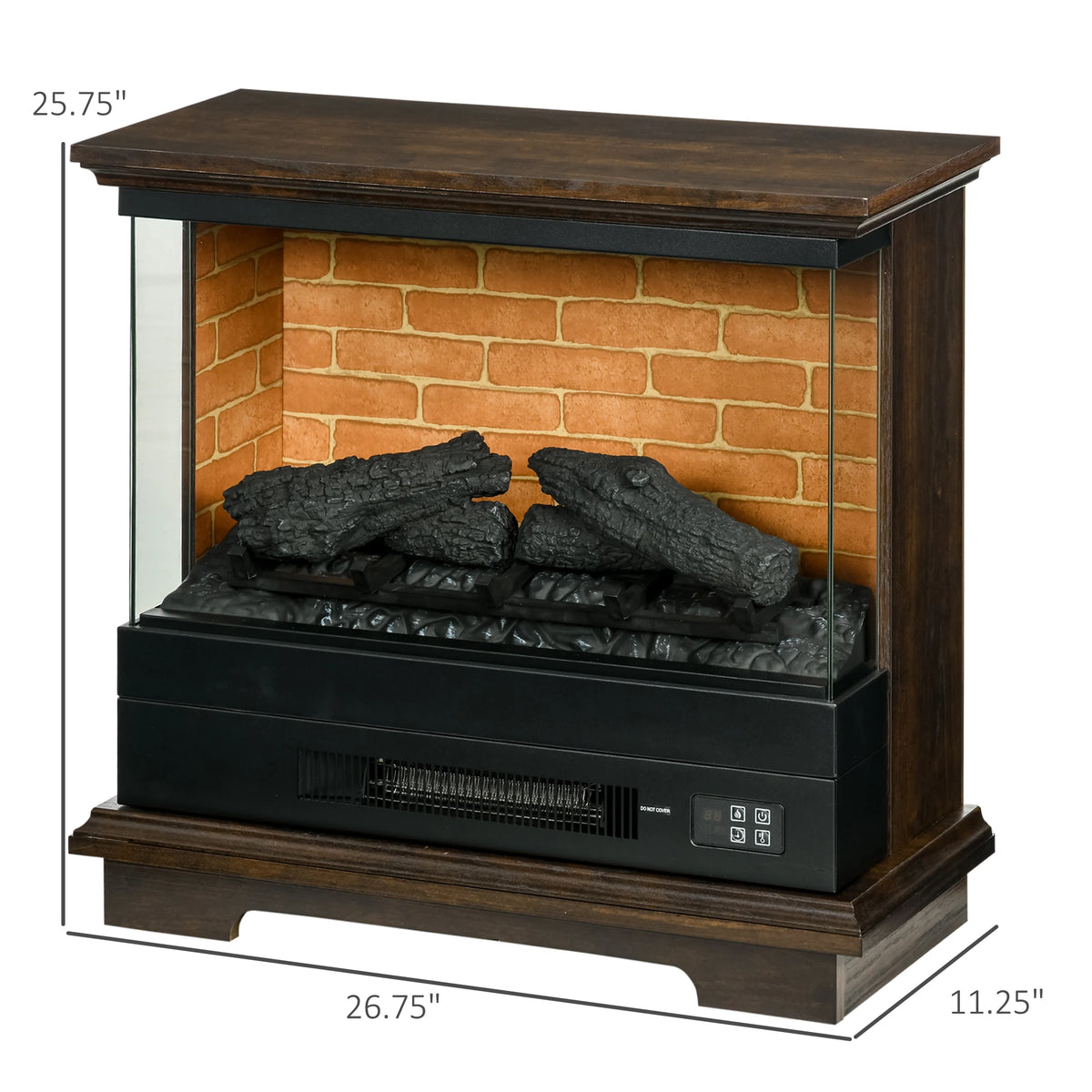 Real looking electric fireplace with remote