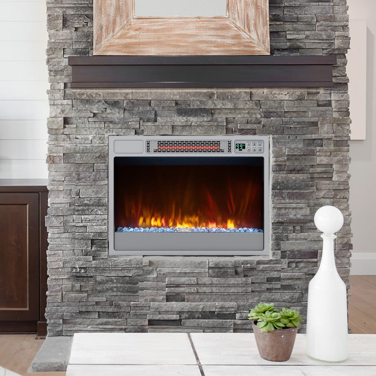 Realistic flame display with adjustable brightness and color