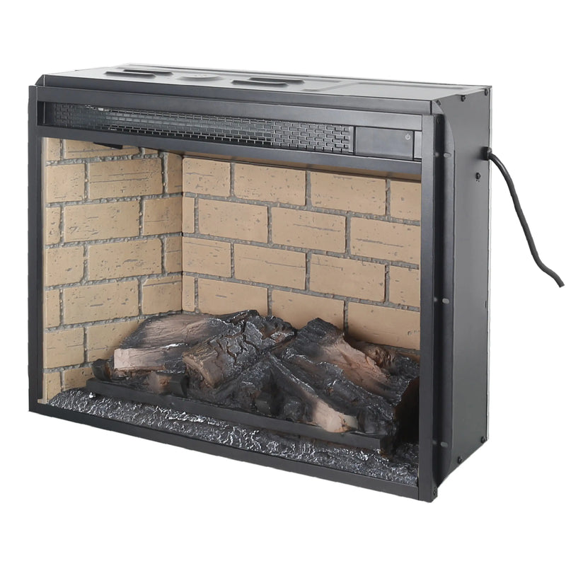 Fireplace insert with adjustable brightness flame effect