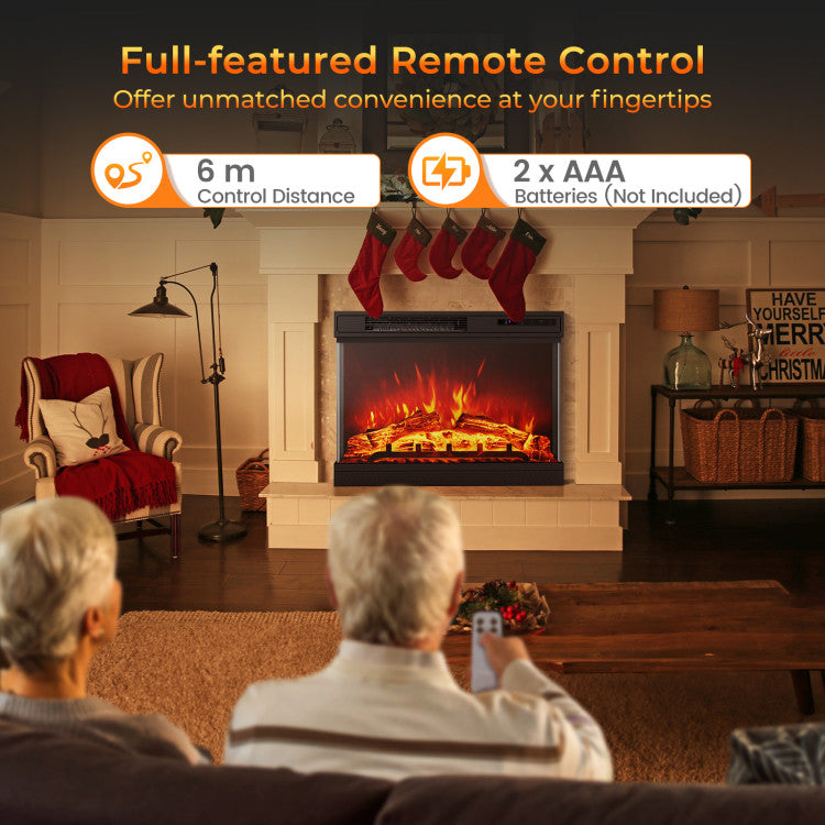 Realistic Flames 3-Sided Fireplace Heater