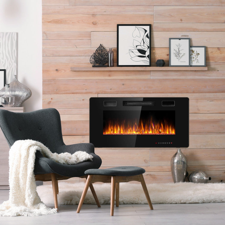 Recessed Electric Fireplace Installed in Modern Living Room