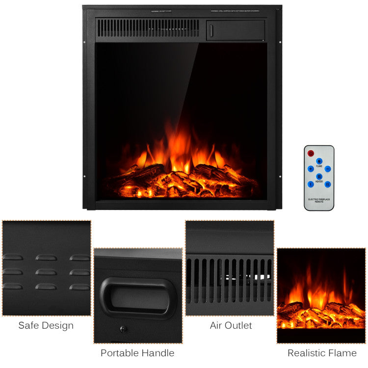 Recessed Electric Fireplace with Overheat Protection