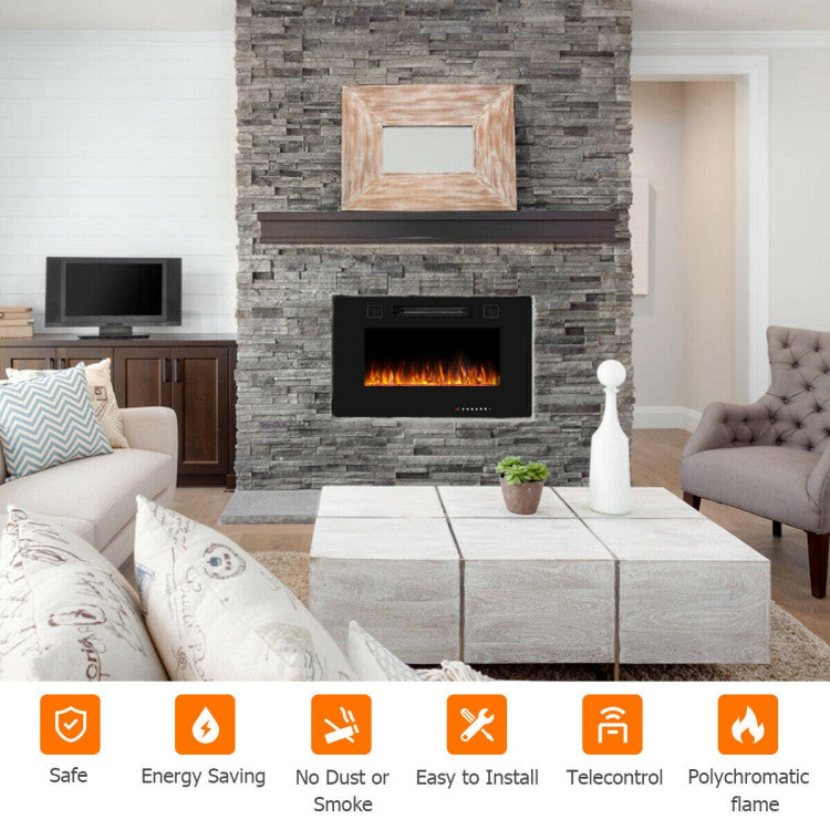Crystal Bed and Flame Display for Recessed Heater