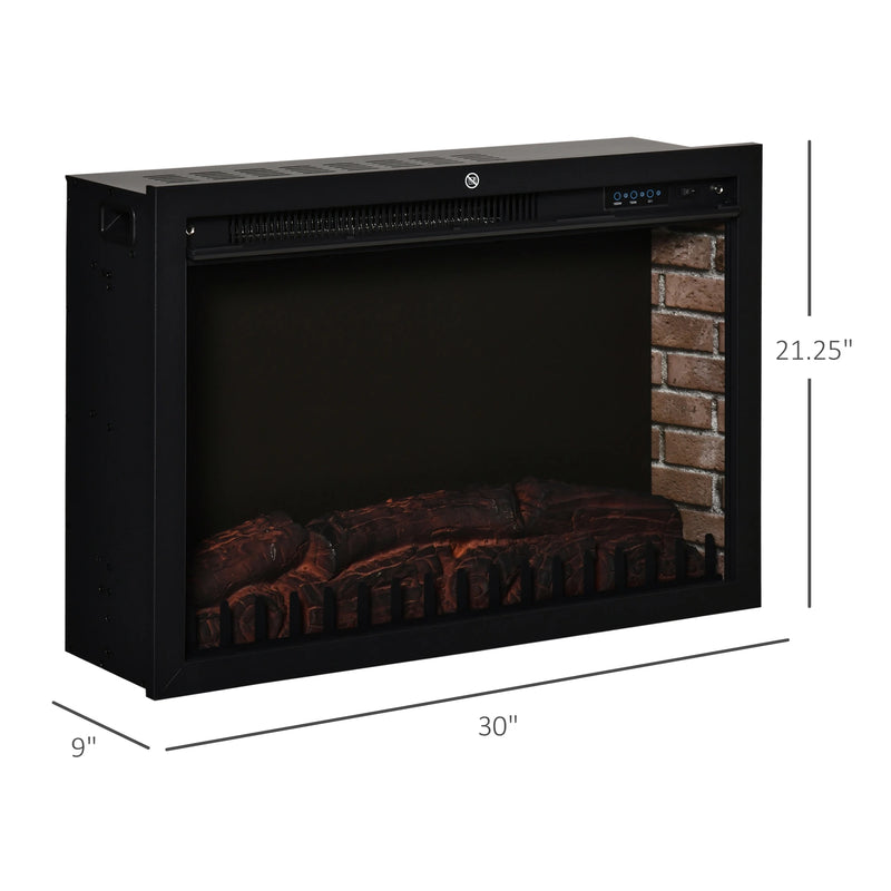 Recessed electric fireplace heater with modern design