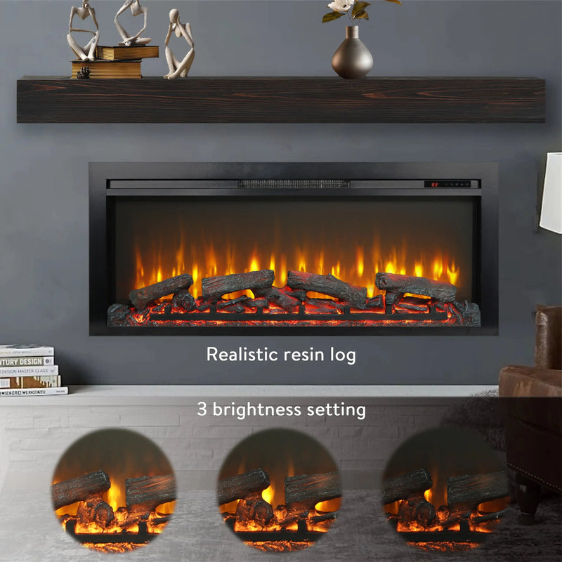 Recessed TV Mount Over Fireplace with LED Flame