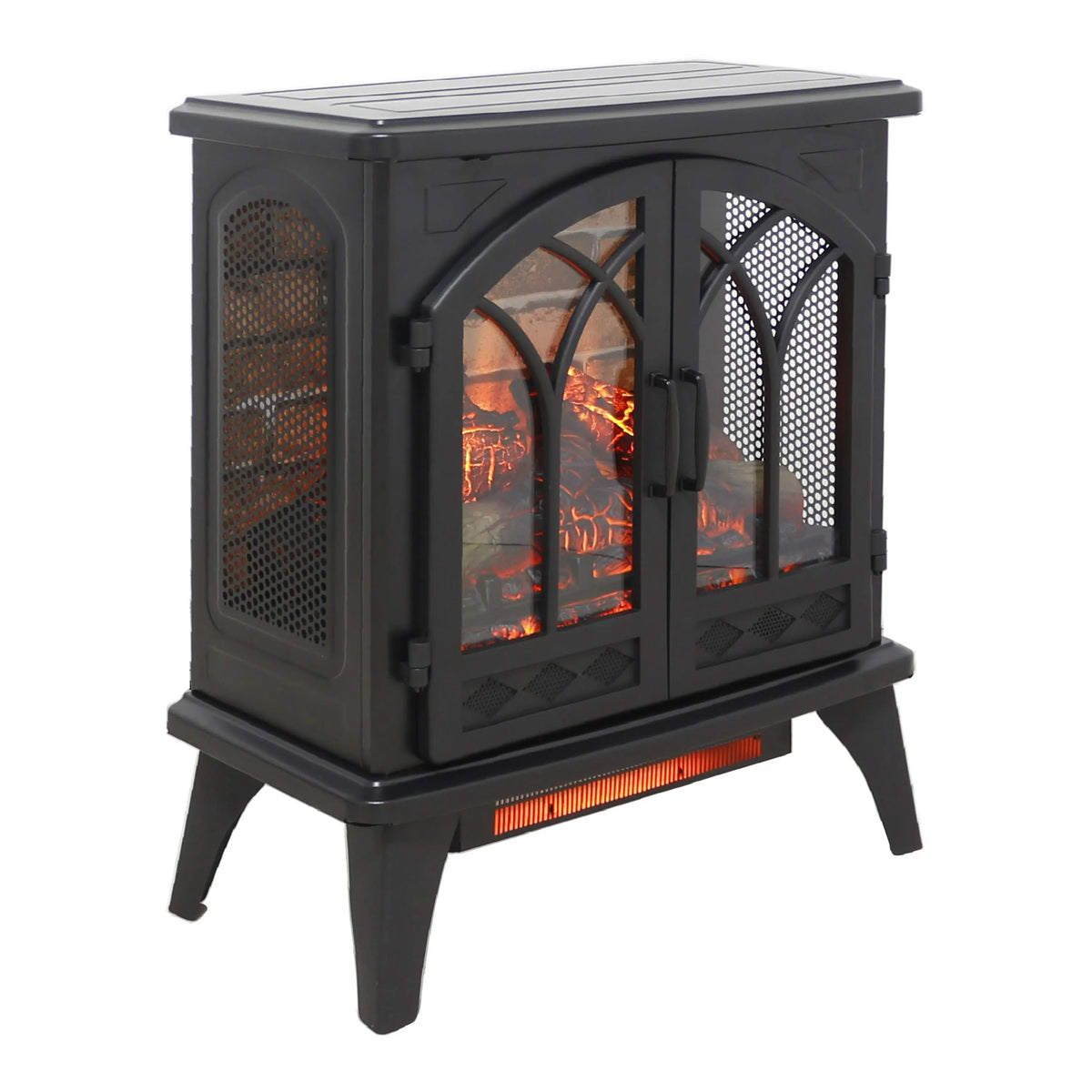 Electric Fireplace Stove with Remote Control & Temperature Settings
