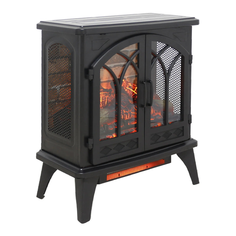 Electric Fireplace Stove with Remote Control & Temperature Settings