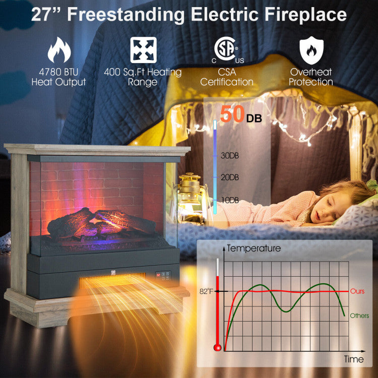 rustic-style-electric-fireplace-freestanding