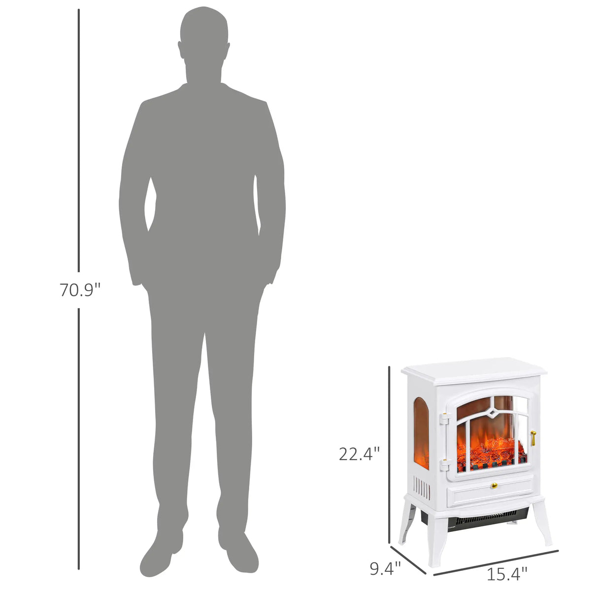 Safe, cool-touch electric fireplace with overheat protection