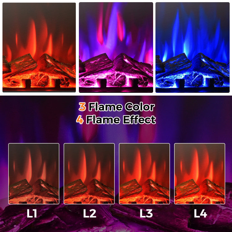 Safe electric fireplace insert with timer and overheat protection