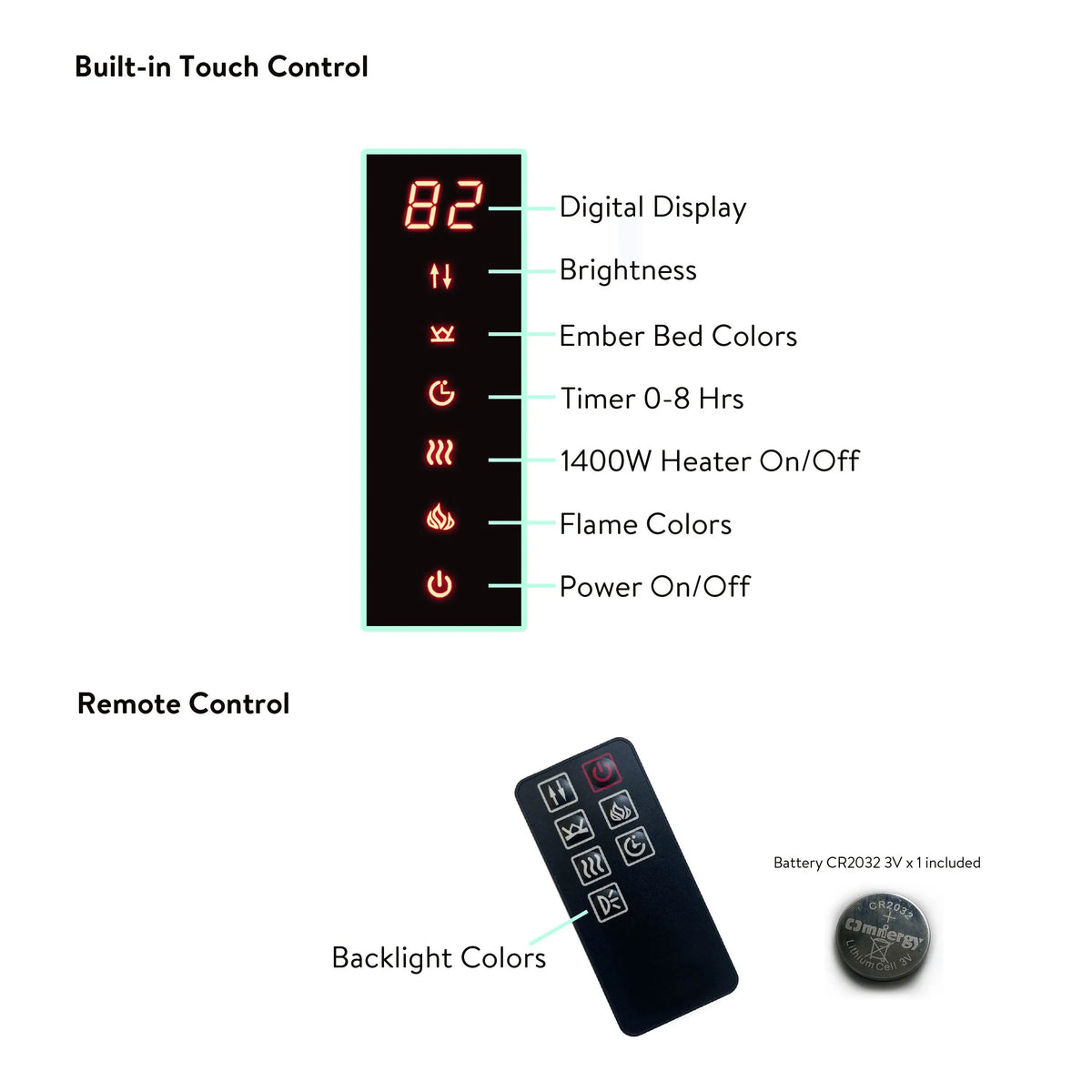 CSA/UL certified electric fireplace with double safety protection.