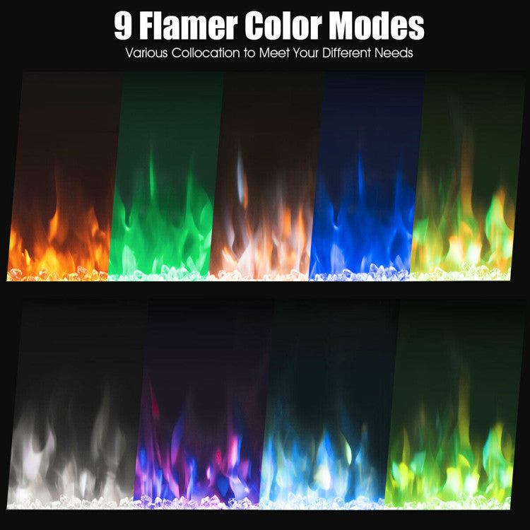 Electric fireplace with sleep mode and 8-hour timer