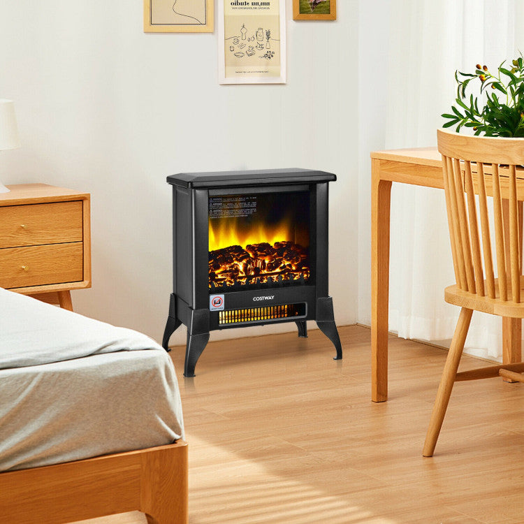 Safe electric fireplace heater with built-in overheat protection for small to medium-sized rooms