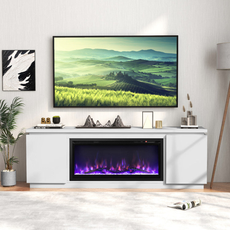 Soft-close hinges in entertainment TV cabinet