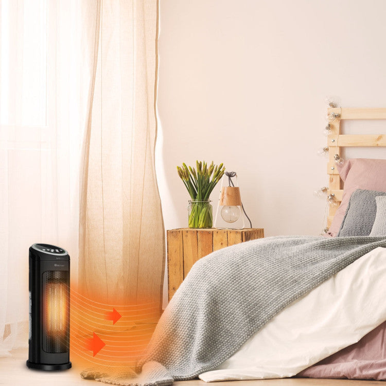 Space heater with tip-over safety shutoff and stable base