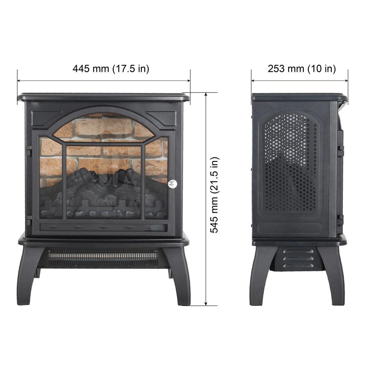 Compact and space-saving small electric fireplace heater