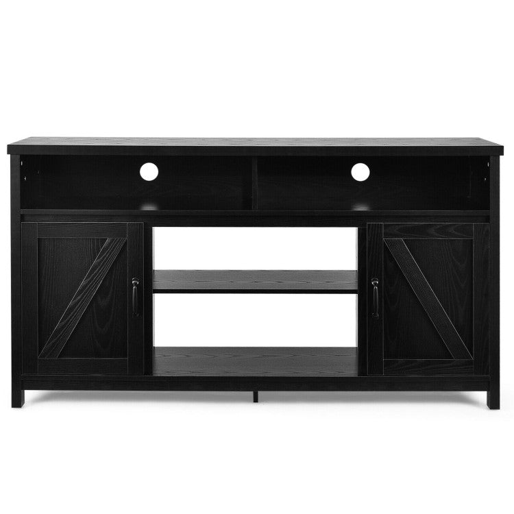 Stable fireplace TV stand with reinforced legs and anti-slip feet