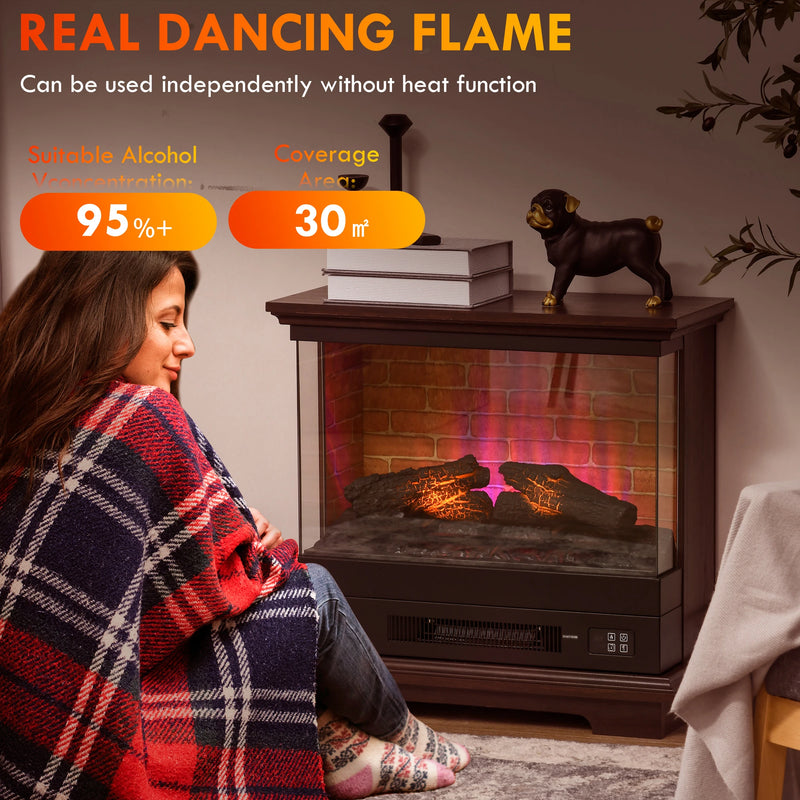 Stove heater with remote & adjustable flames
