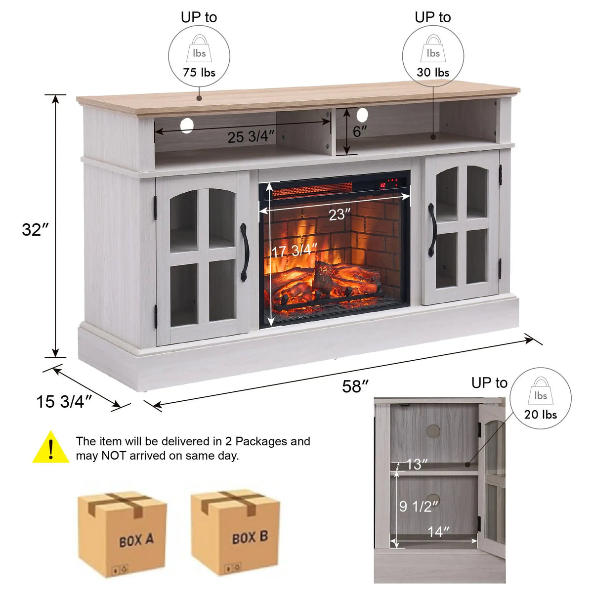 Stylish White Fireplace TV Unit for Cozy Home Decor