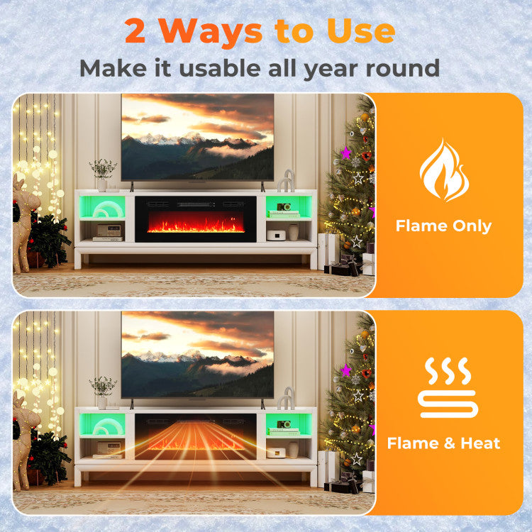 Stylish Recessed Fireplace for Living Room