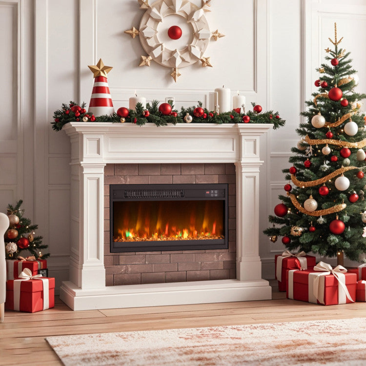 electric fireplace insert for supplemental heating
