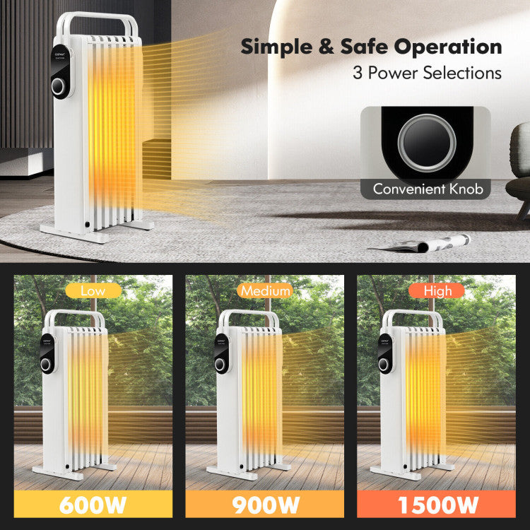 Oil Heater with Thermostat and Safety Protection