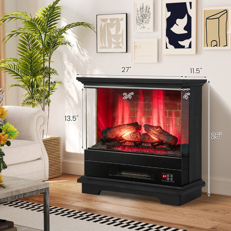 Three-Sided Flame View Electric Fireplace