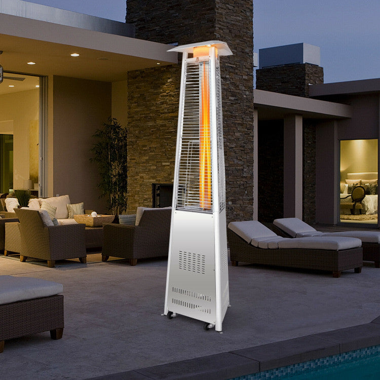 Pyramid patio heater with tip-over protection and CSA certification