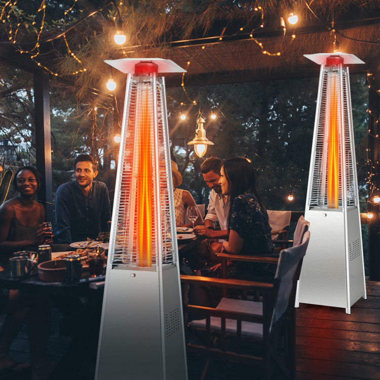 Pyramid patio heater with tip-over safety protection