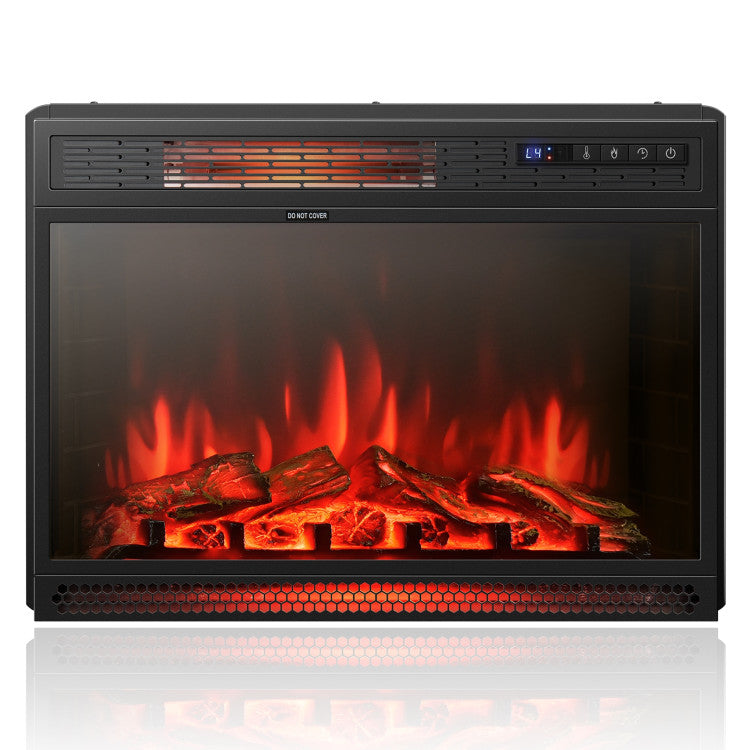 Electric fireplace with touchscreen and remote control functions