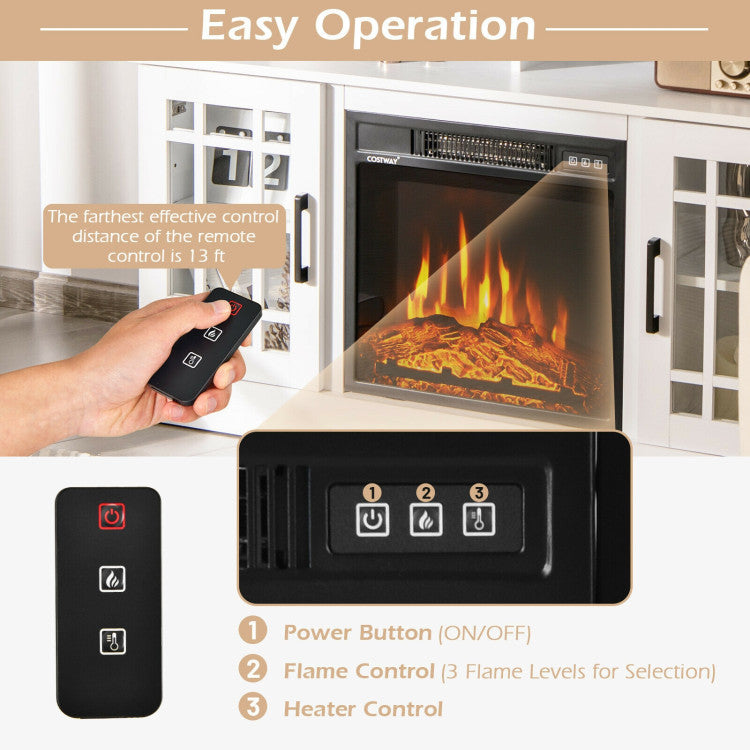 Safety labeling on electric fireplace