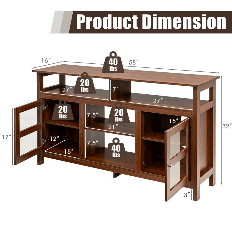 TV Cabinet with Fireplace Space for Media Entertainment