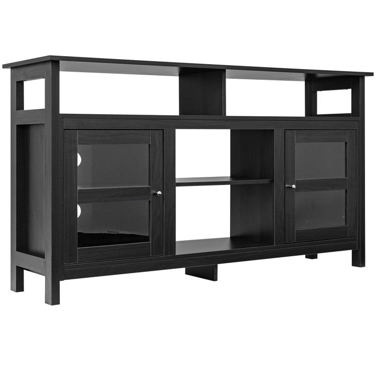 TV Cabinet with Built-In Fireplace and Storage