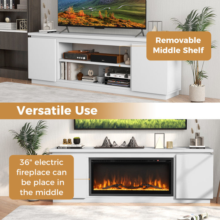 TV cabinet with electric fireplace insert