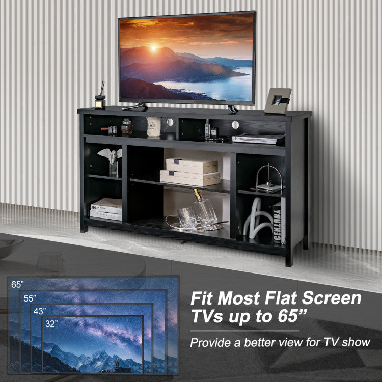 TV cabinet with fireplace and stable leg support